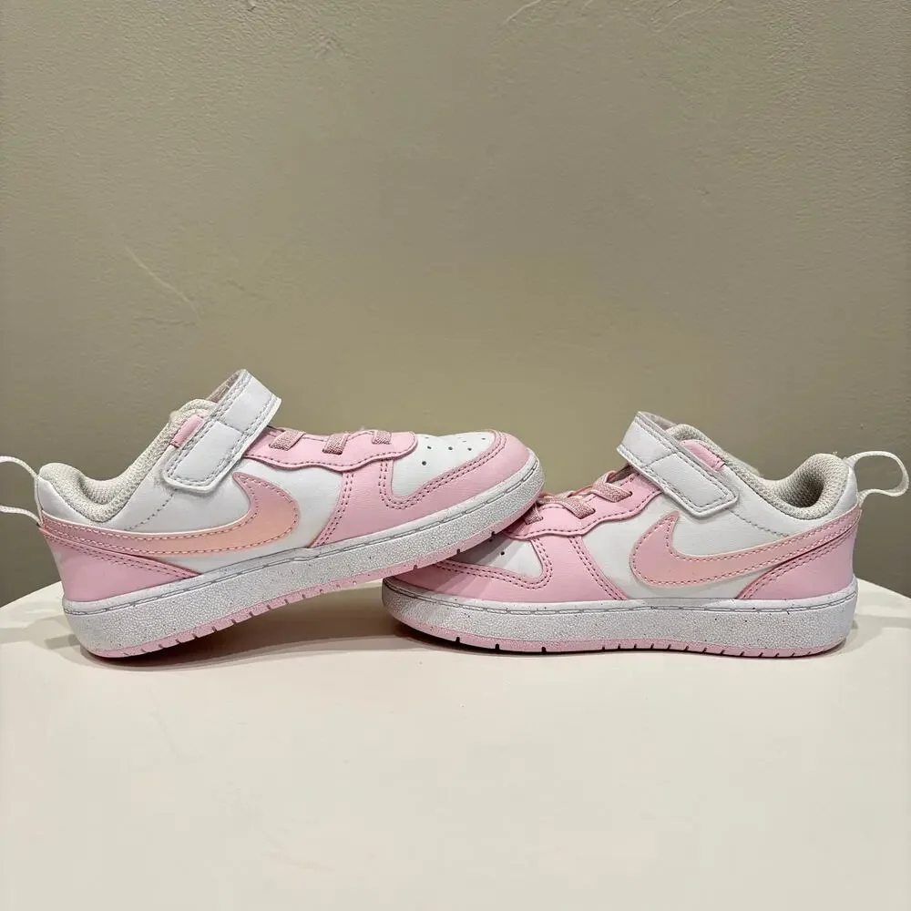 Nike Toddler Girls Court Borough Low Recraft Sneakers Pink Foam White - Size: 9 - Picture 5 of 8
